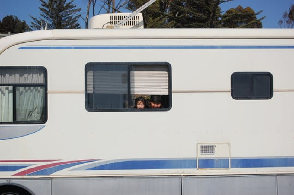 A family living out of an RV on Griffin Street in Salinas.